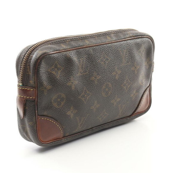 Louis Vuitton PM clutch bag Marly Leather Monogram brown Dragonne - Picture 1 of 7